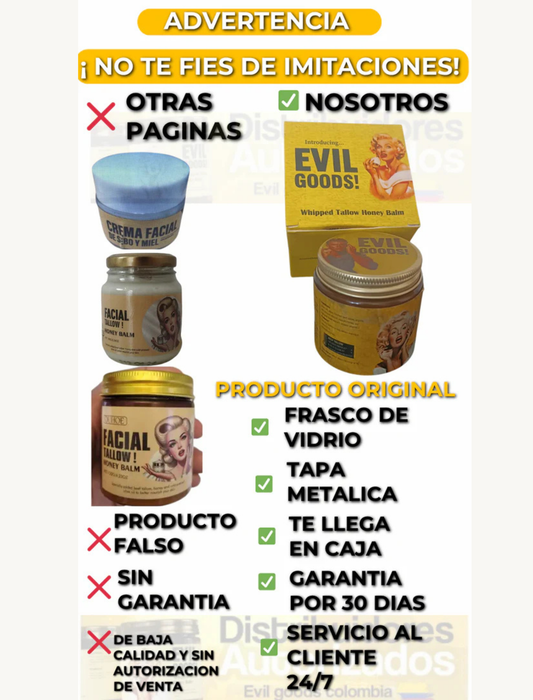 Evil Goods ® Original |Despidete de las manchas, acne y arrugas en menos de 1 mes con nuestro sebo de res 😱