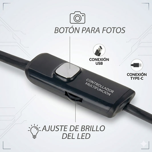 Cámara Endoscópica Impermeable de 5 Metros con 6 Luces Leds