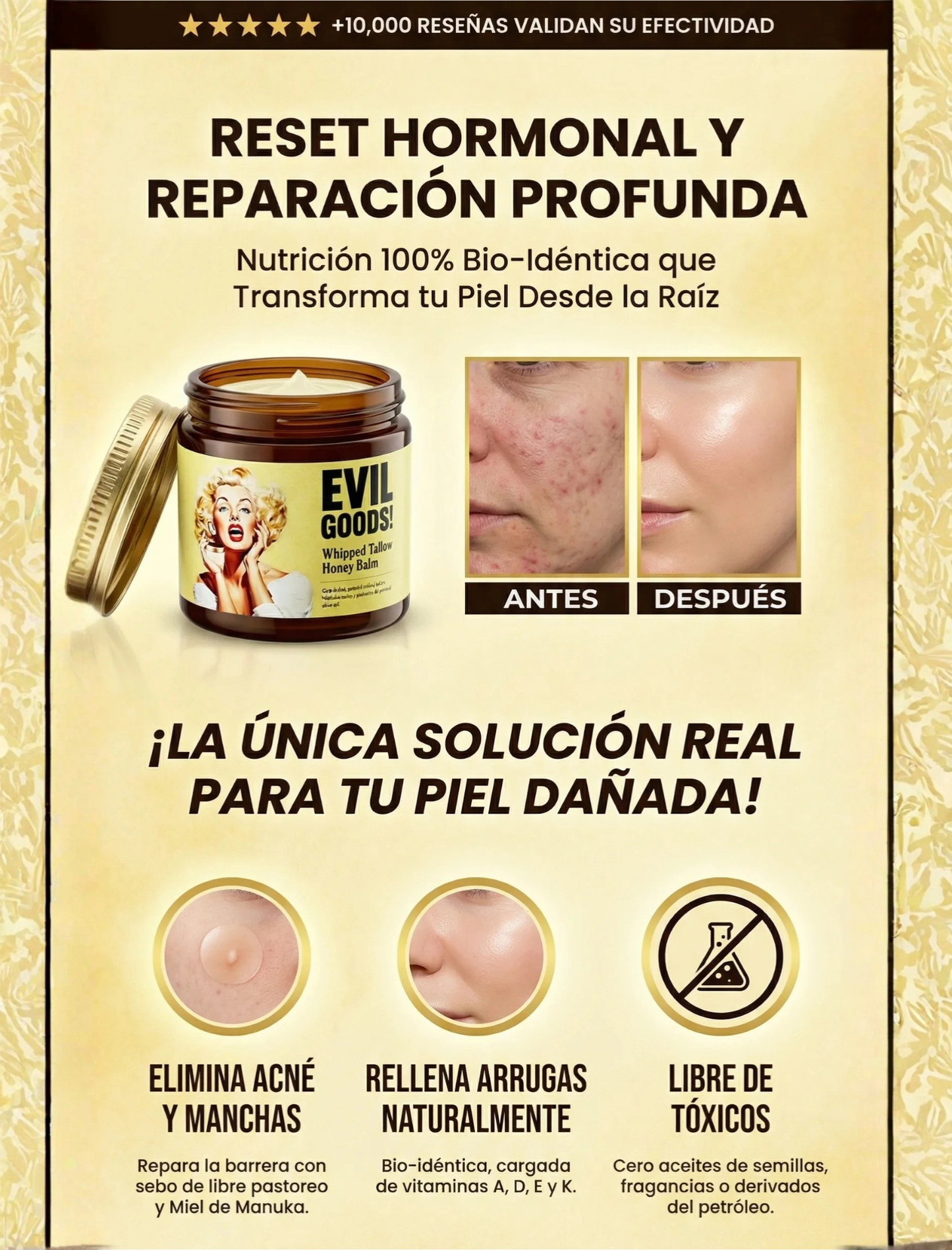 Evil Goods ® Original |Despidete de las manchas, acne y arrugas en menos de 1 mes con nuestro sebo de res 😱